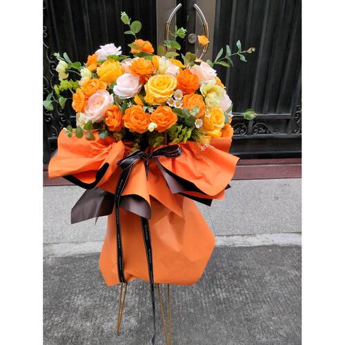 开业花篮彷真假花庆典绢花店铺门口开张节日活动装饰干燥花婚庆商