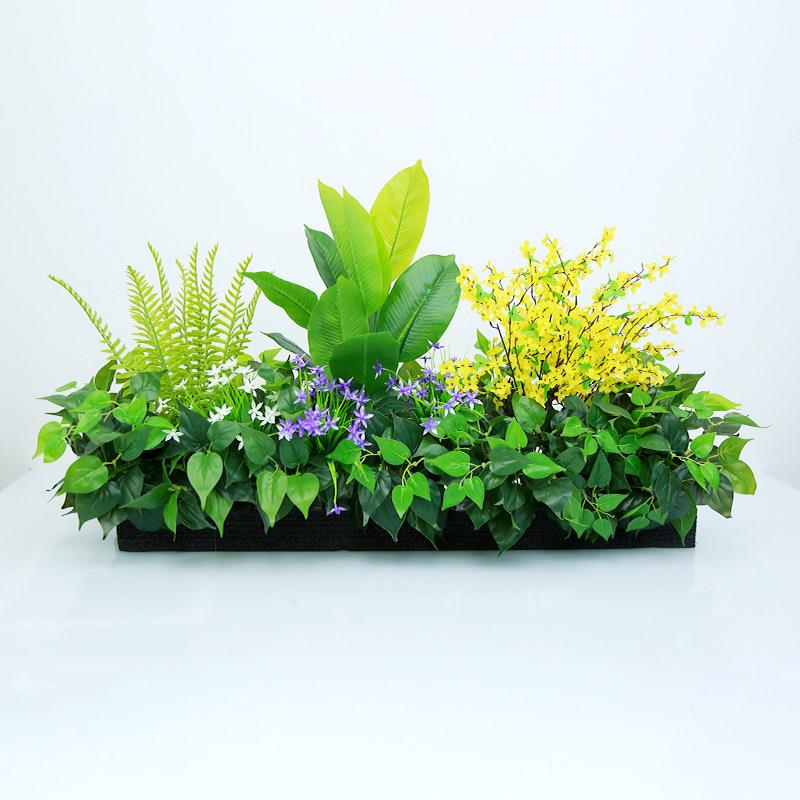 彷真绿色植物套装组合假花彷真花卉田园饭厅隔断花槽户外花箱装饰