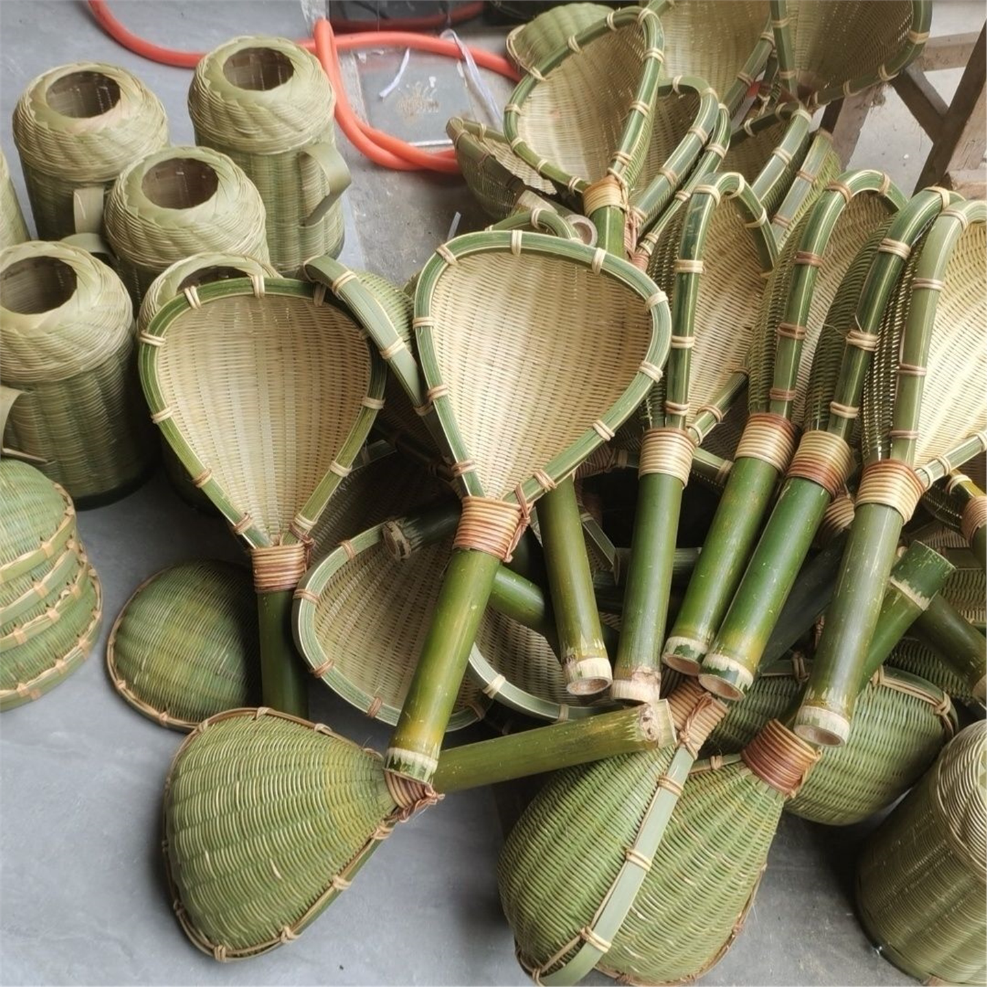 竹编面捞手工制品漏勺粉家