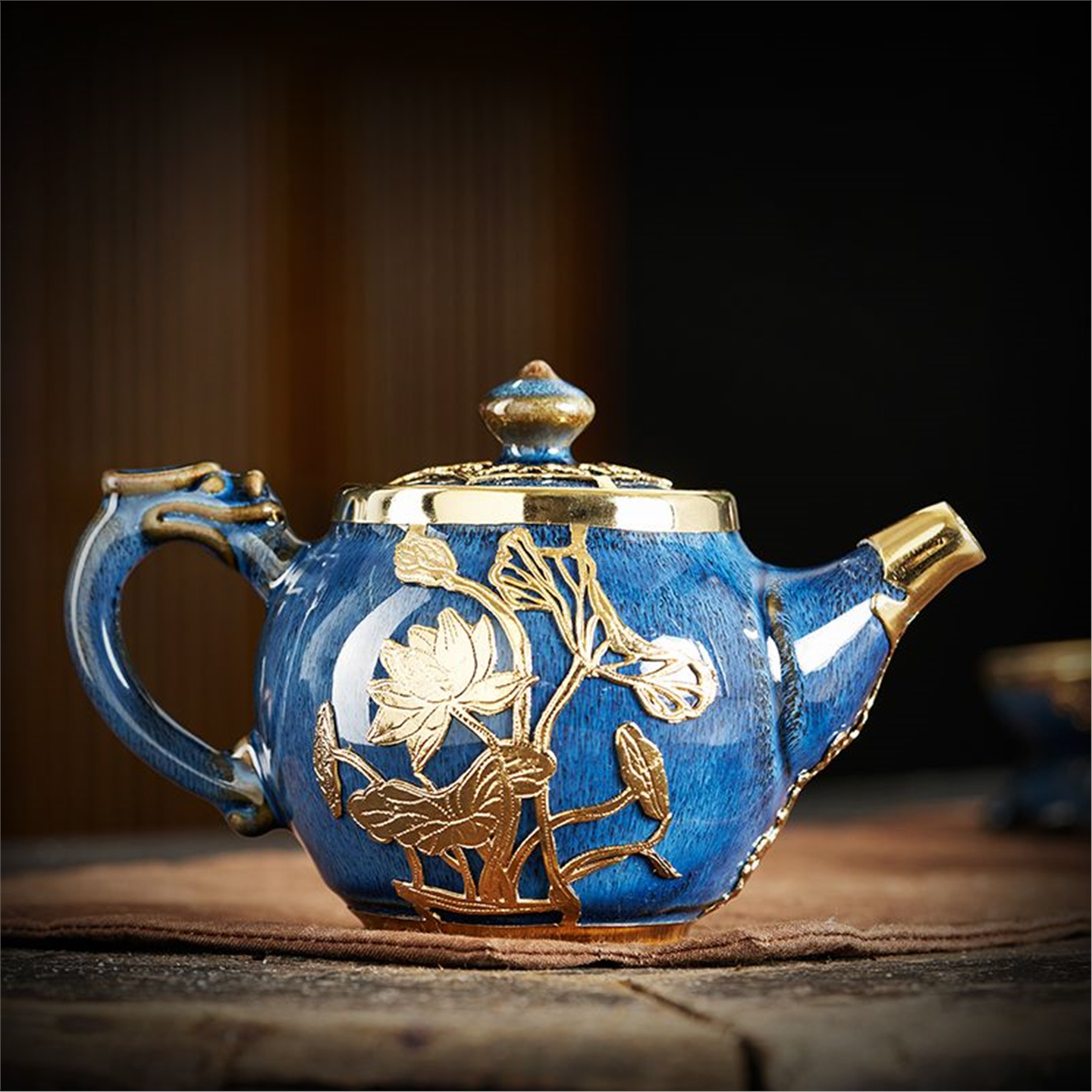 金镶玉单壶泡茶家用茶具镶金趣见功夫陶瓷茶壶非遗纯手工茶杯建盏