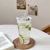 咖啡杯奶茶定制杯子男女私人家用吸管logo杯喝水订制玻璃杯