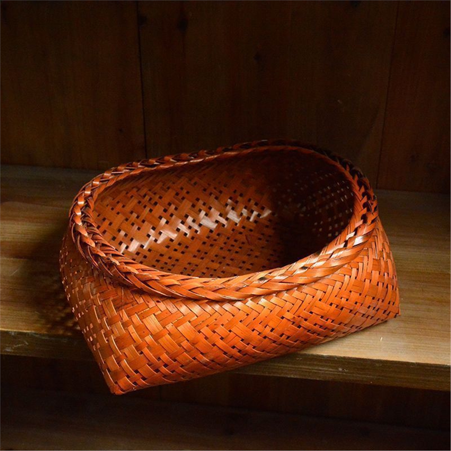 竹筐纯手工编织收纳青皮鸡
