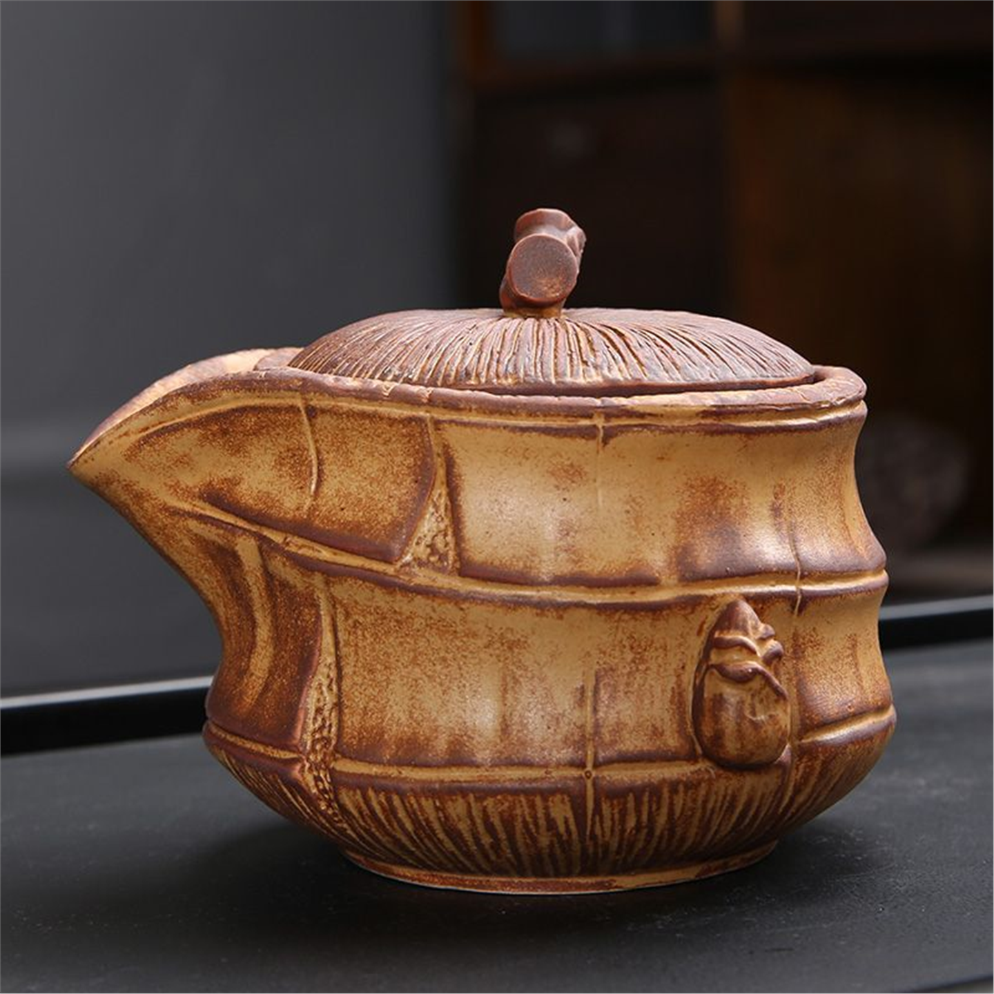 壶茶具竹节制作三才抓纯手