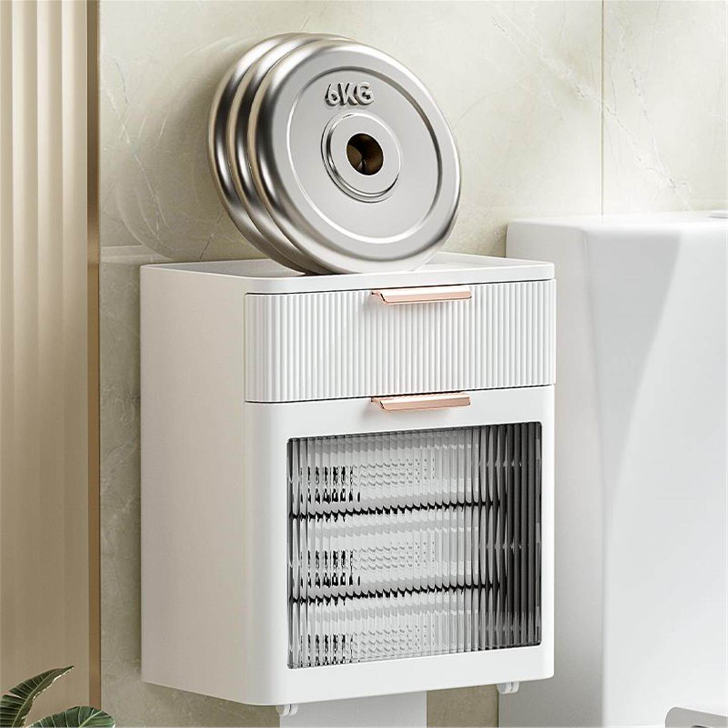 打孔面巾巾壁挂卷筒浴室卫生间洁洗脸盒子置物架洗漱台免式收纳盒