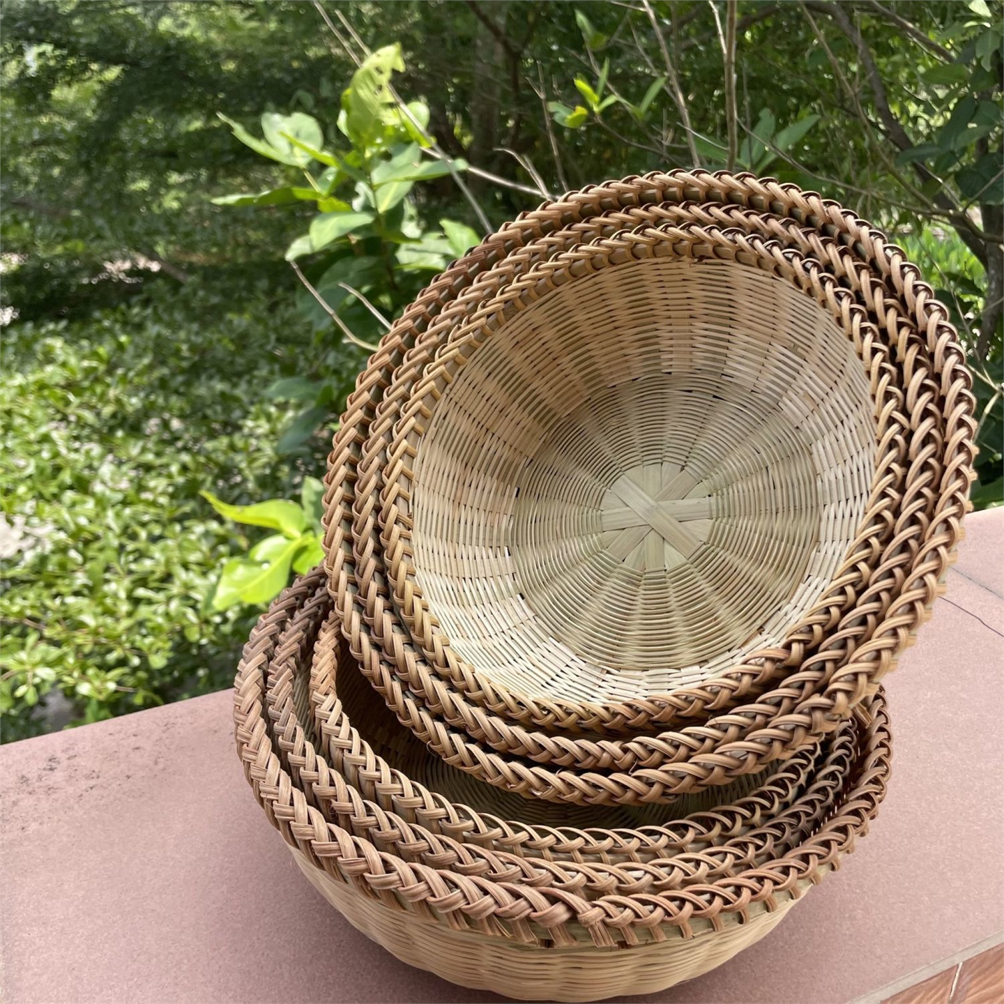 竹编高档制品篮水果馒头筐