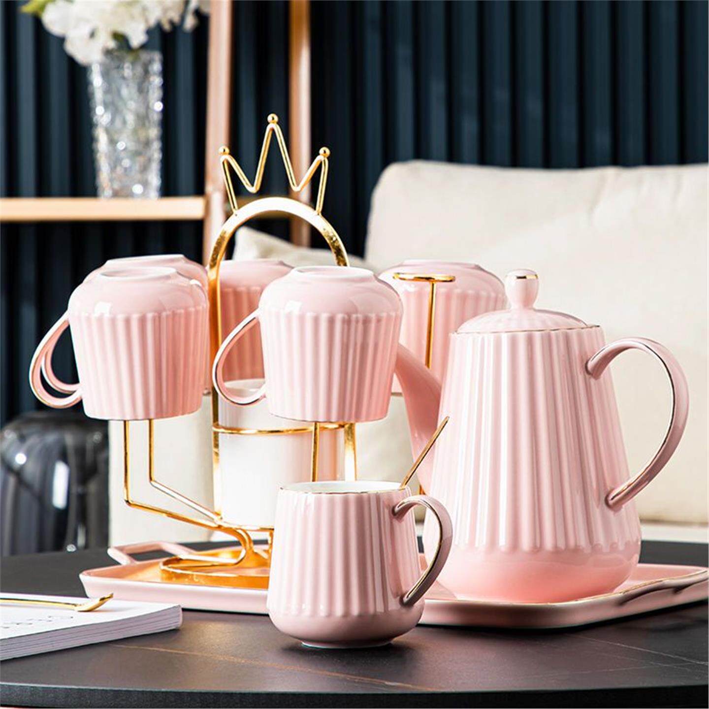 套装陶瓷水杯家庭套装耐高温水壶轻奢送礼水具茶具高颜值乔迁水杯