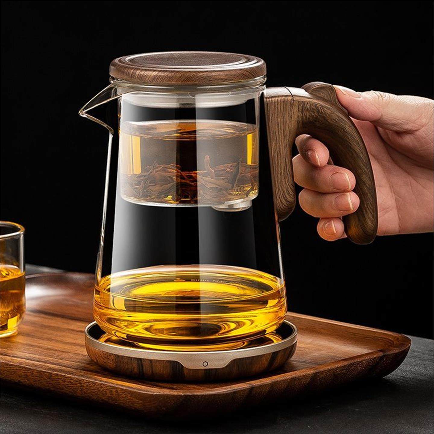 飘逸茶壶器内胆宜泡磁吸茶具无杆杯全泡冲茶过滤一键分离茶水玻璃