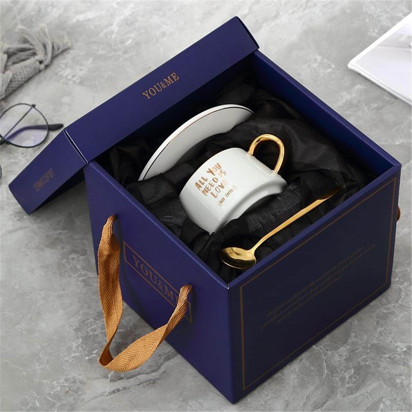 水杯感轻奢咖啡杯马克杯茶杯高档陶瓷下午茶杯子精致套装高级茶具