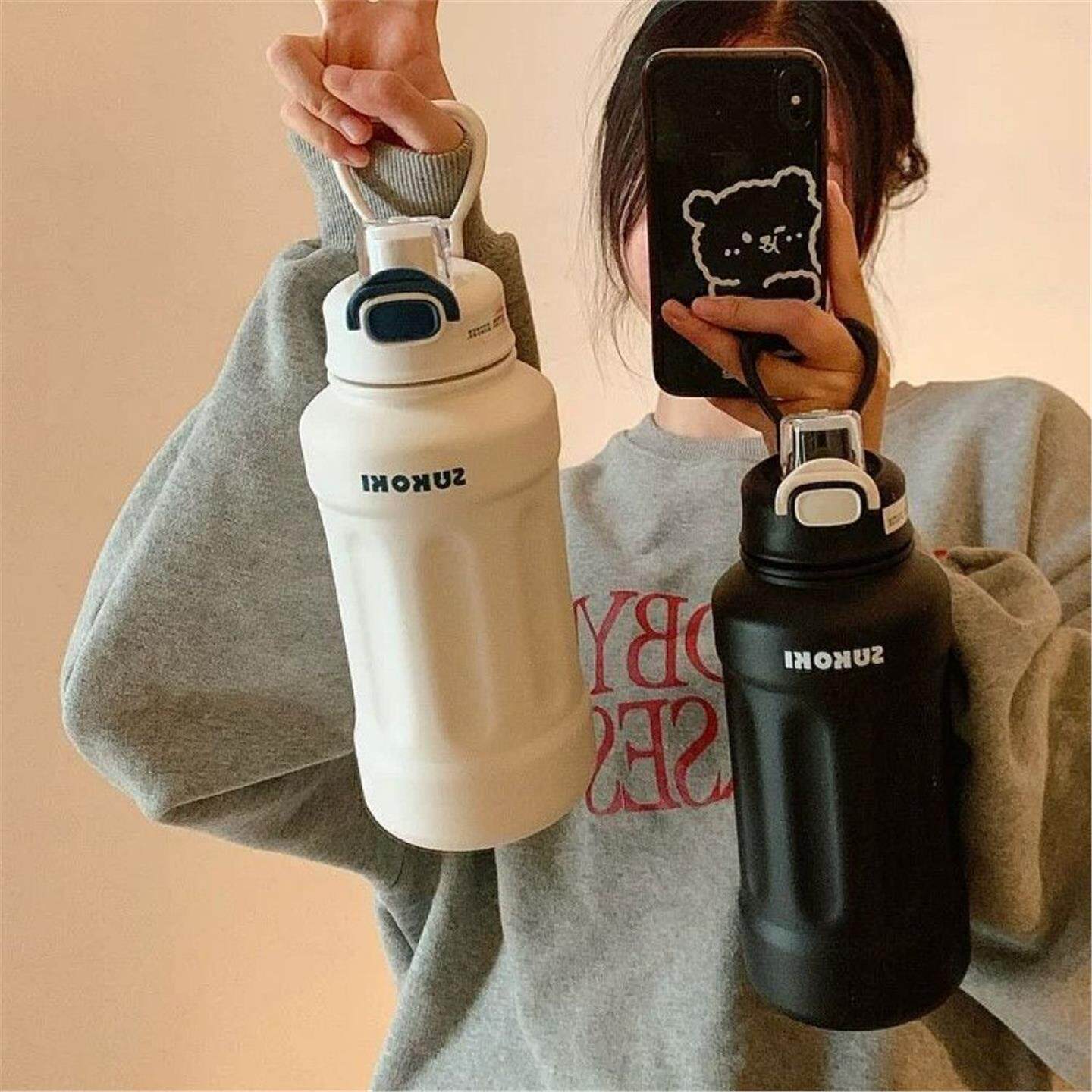 男款316女生高颜值不锈钢吸管运动新款水杯保温杯大容量2026水壶