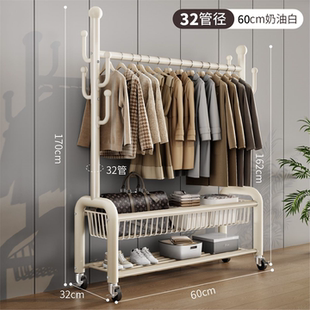 卧室管衣帽架衣服可32挂卧室】晾衣架架架室内【移动落地巨粗收纳
