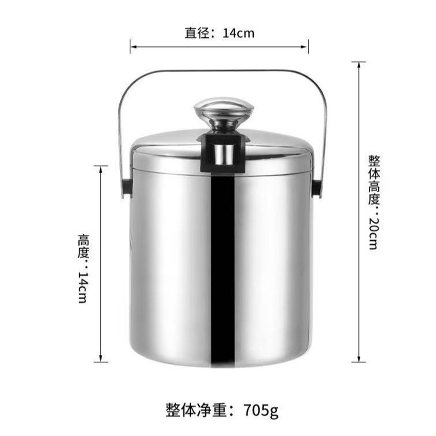 304不锈钢冰桶双层加厚提