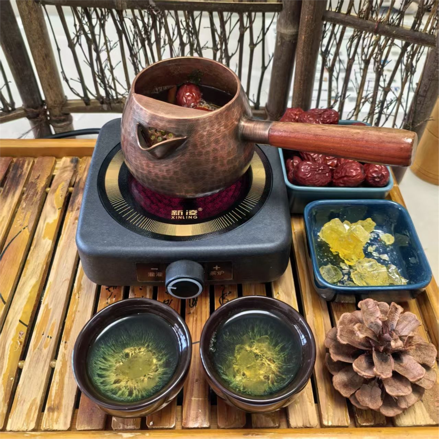 新款加厚器明罐煮茶纯铜陶