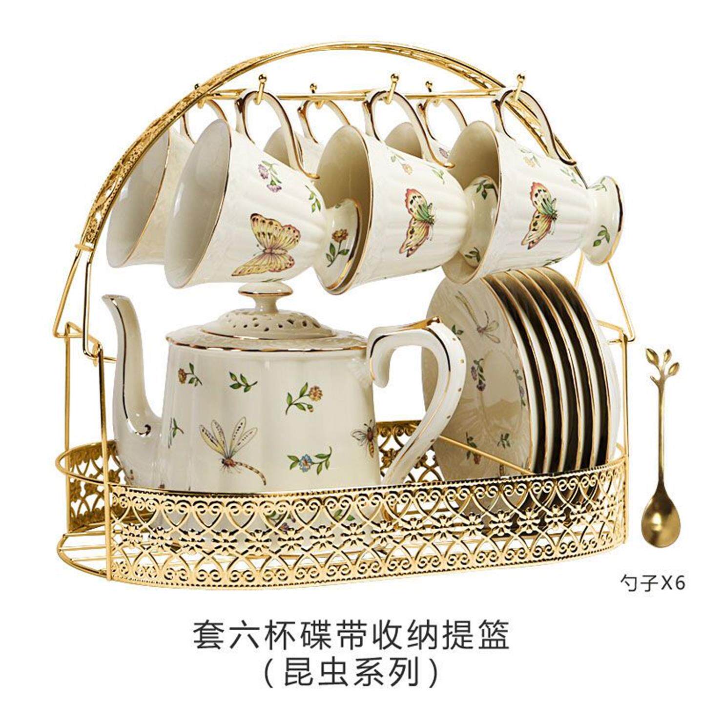 装配红英式套收纳欧咖啡杯