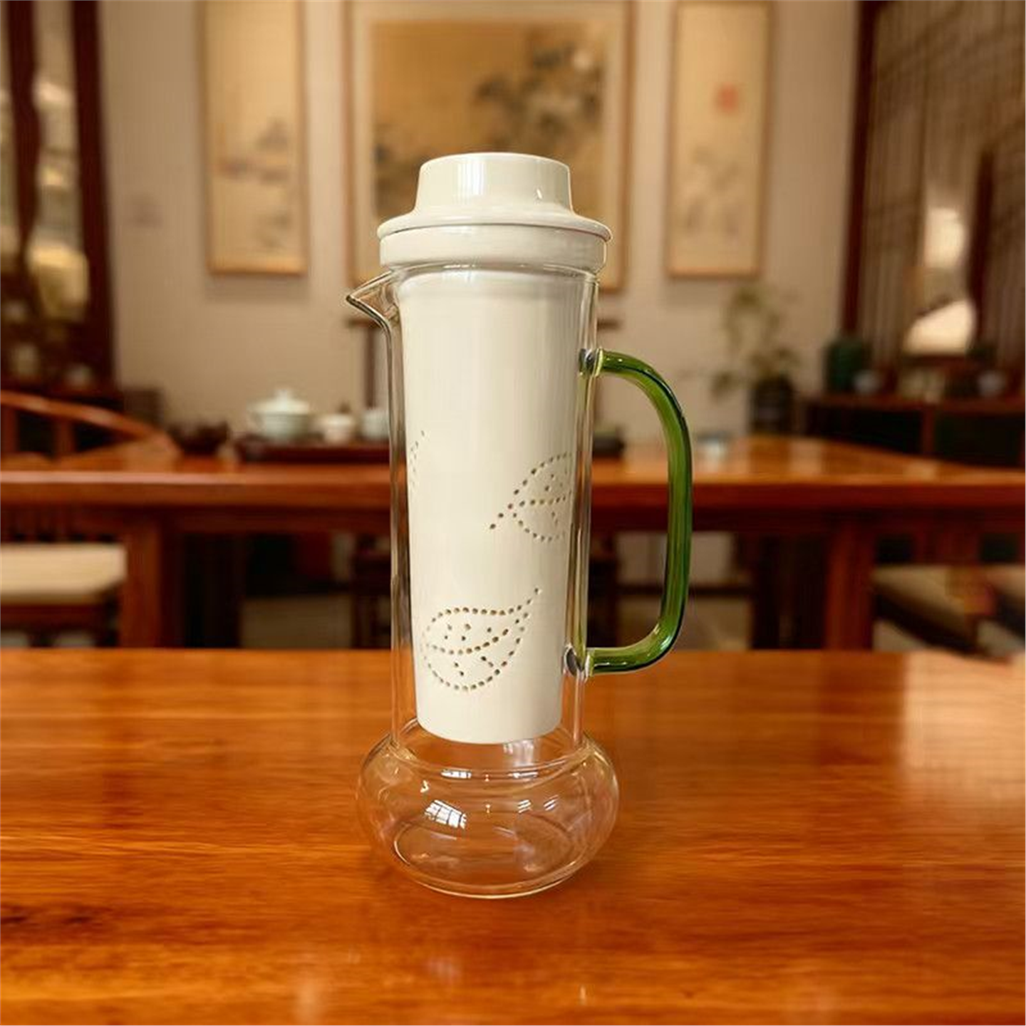 飘逸过滤分离茶水泡家用器玻璃红茶茶壶茶具套装冲茶杯单功夫泡