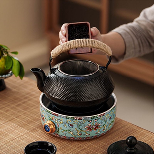 铸铁茶壶煮茶烧器具老式围炉火炉茶壶碳专用水壶煮电陶炉开水铁壶