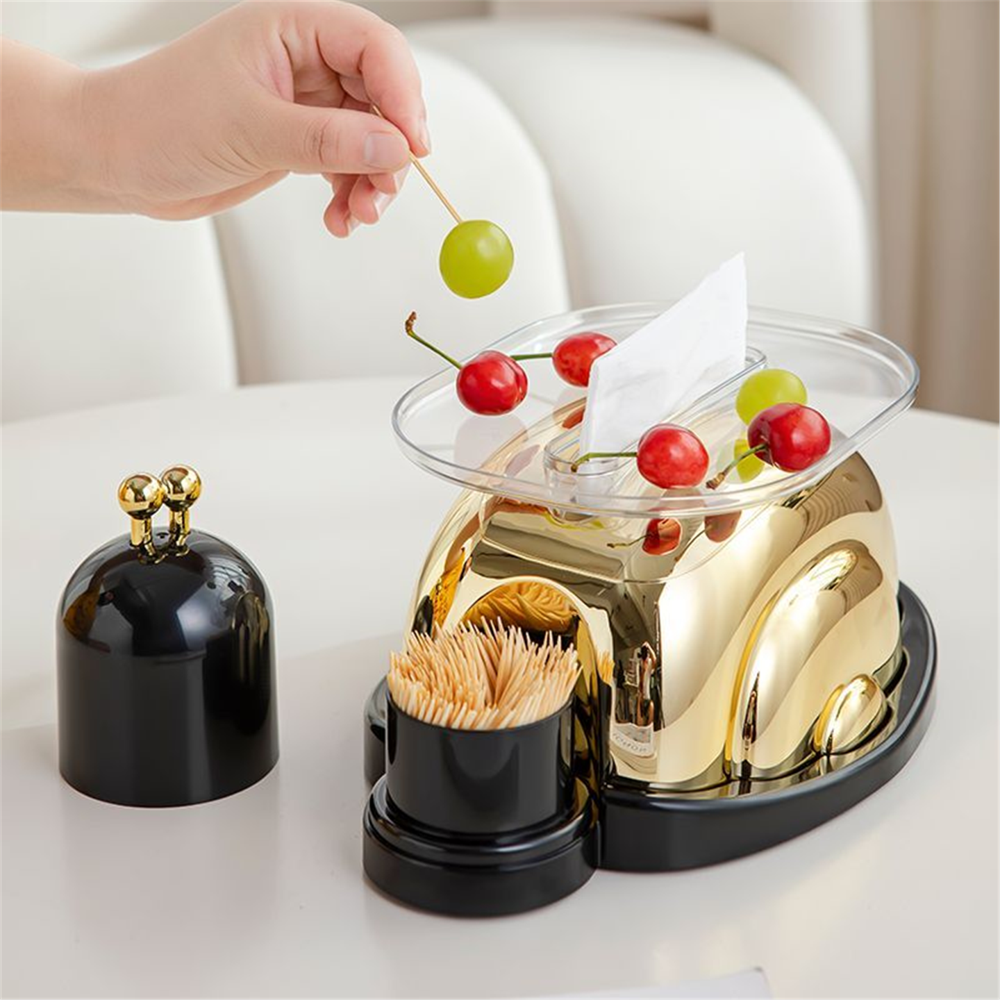 客厅茶几轻奢高级多功能牙签蜗牛纸盒纸巾盒新款收纳盒小蜗家用