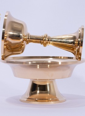 纯铜供护法杯桌面双层杯子供奉摆件西藏供水杯供杯小中大号圣水杯