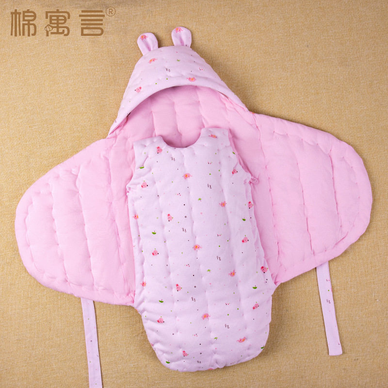 0一3月婴儿包被睡袋二合一纯手工棉花婴儿防惊跳蝴蝶加厚纯棉抱被