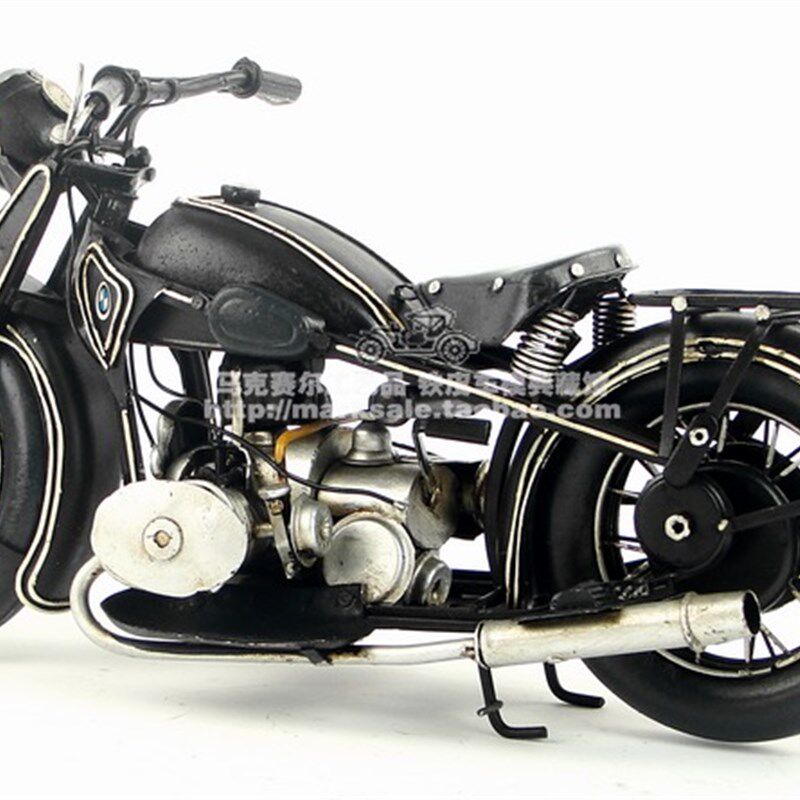 复古铁艺摩托车模型摆设桌面装饰品宝马R32摩托车铁皮创意装饰