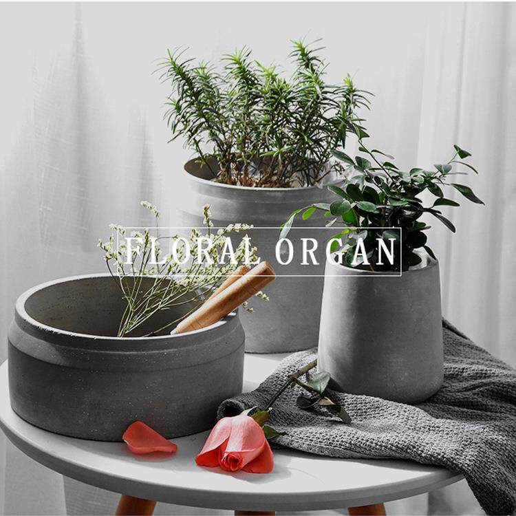 北欧风格水泥多肉盆栽现代简欧创意家居花器简约个性创意陶瓷花盆