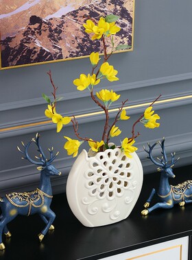 创意摆件鹿玄关电视柜酒柜装饰品花瓶插花家居客厅欧式美式工艺品