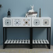 美式 过道玄关柜入户门厅置物架客厅长条窄边桌靠墙玄关复古小桌子