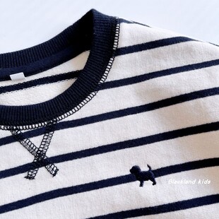 男女童中大童毛圈棉条纹卫衣打底衫 春秋出口单韩国童装 160码