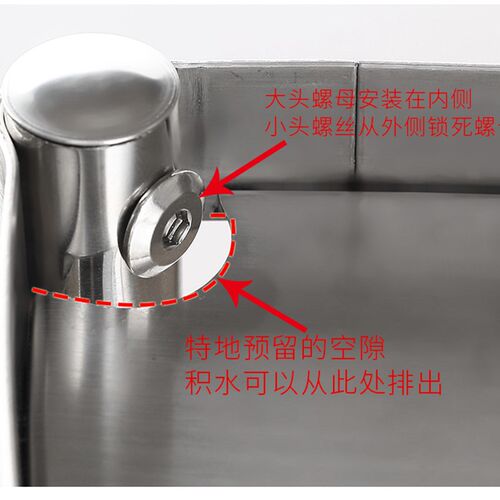 实心304不锈钢厨房置物架落地免打孔转角调料锅架浴室盆架收纳筐