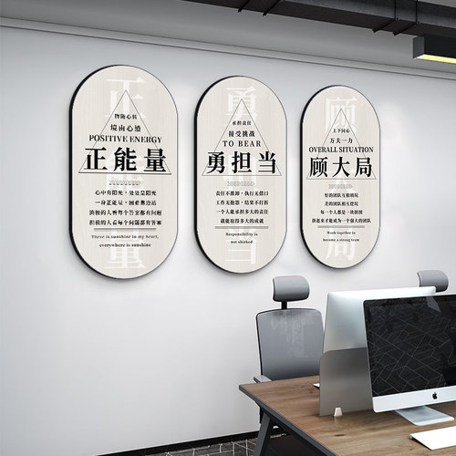 公司企业文化背景墙办公室氛围布置墙面装饰挂画激励志标语墙贴纸