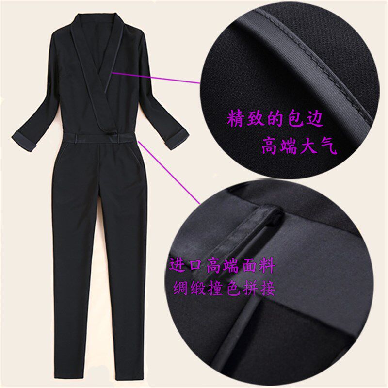 2024新款时尚夏季高端西装黑色连体裤职业ol气质显瘦套装女春秋款