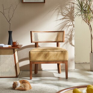 藤编实木阳台小桌椅三件套咖啡厅奶茶店商业家具藤椅茶几组合单人