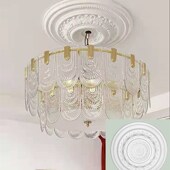 PU灯盘80cm法式 仿石膏线 复古吊顶天花板造型镂空雕花高分子圆盘