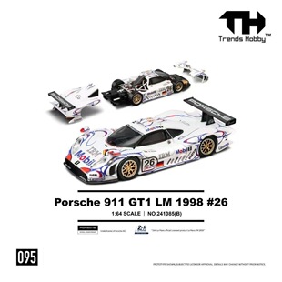 1:64 TrendsHabby保时捷 911 GT1 LM1998#26勒芒冠军合金汽车模型