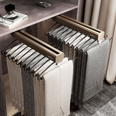 挂裤 架衣柜内置伸缩滑轨多功能顶装 子衣帽间轨道五金配件 裤 抽拉式