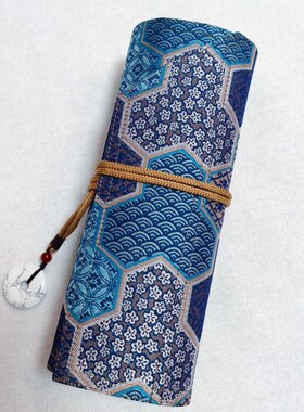 新品上市知秋家  [子君]国风高档真丝宋锦钢笔笔帘笔袋笔包