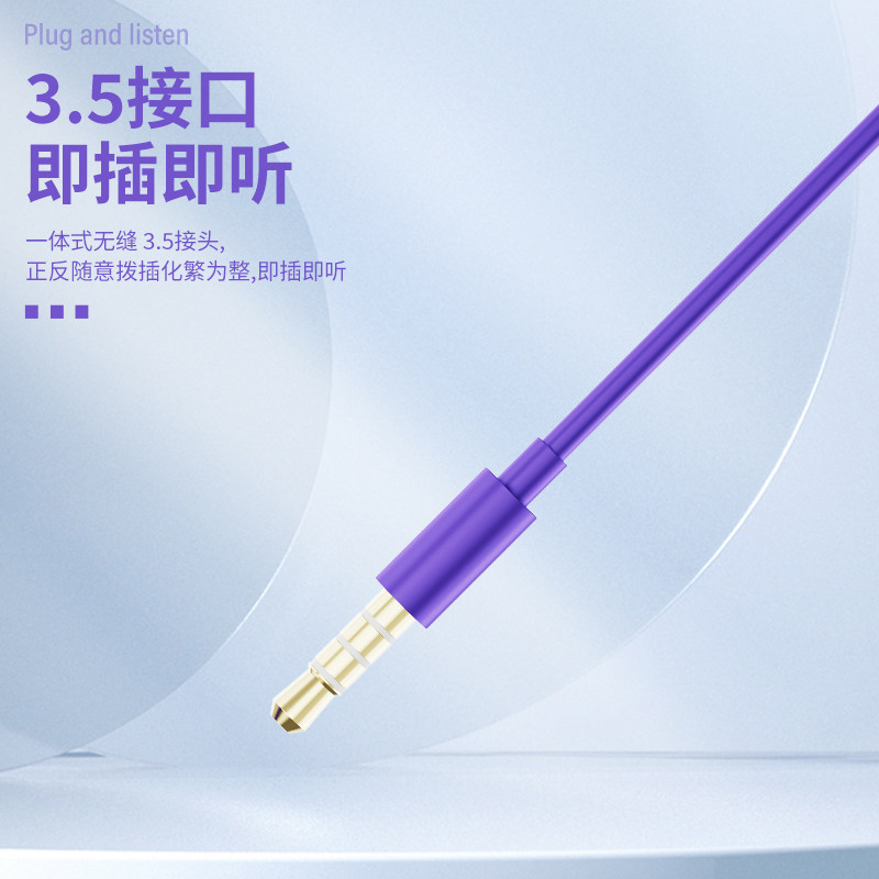芯飚有线耳机半入耳式高音质高颜值立体声圆孔通用手机笔记本带麦