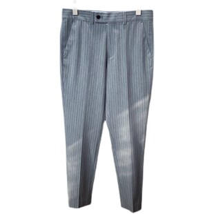 条纹锥形九分休闲西裤 9分休闲裤 男士 小脚裤 子 英伦免烫修身 春夏季