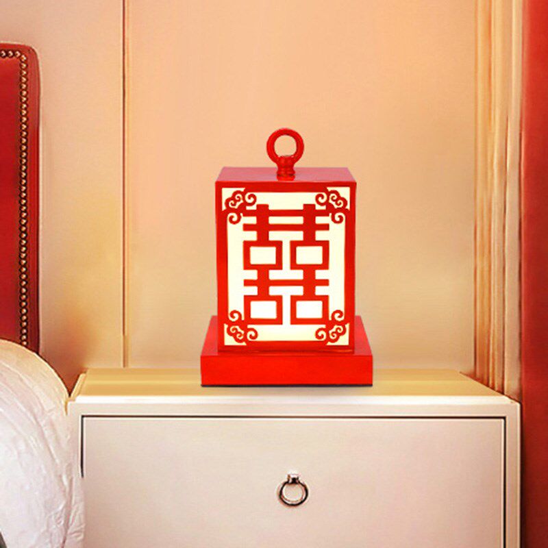 红色结婚台灯婚房卧室床头灯喜庆送新婚礼物新娘陪嫁长明灯可充电