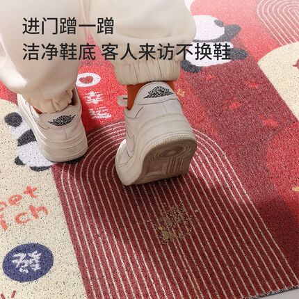 2024新款地垫入户门垫进门大门口丝圈脚垫可裁剪进户红色玄关地毯