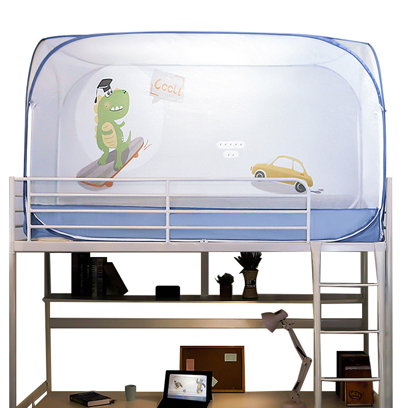蚊帐学生宿舍子母床夏季上下铺高低床儿童防摔免安装蒙古包公主风