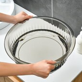 加厚脸盆透明家用食品面盆大号洗衣盆泡脚洗菜塑料婴儿洗澡洗头盆