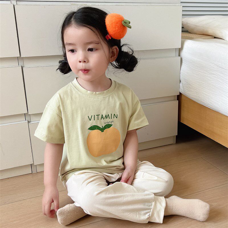 女童夏季纯棉睡衣套装薄款儿童短袖长裤家居服宽松洋气宝宝空调服