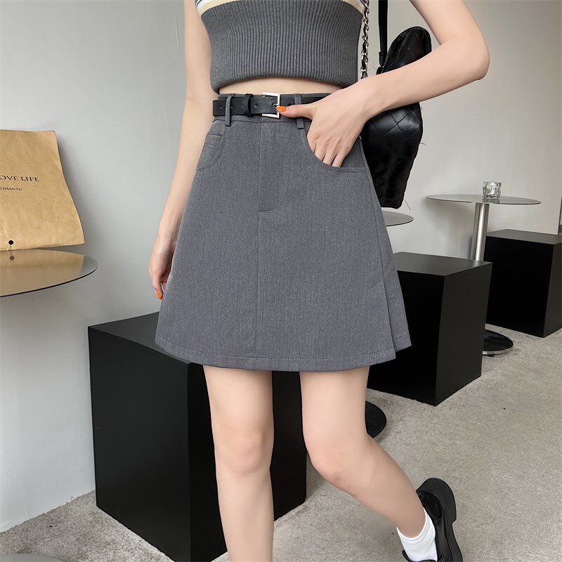 大码灰色半身裙休闲包臀开叉显瘦短裙复古胖mm梨型百搭高腰西装裙