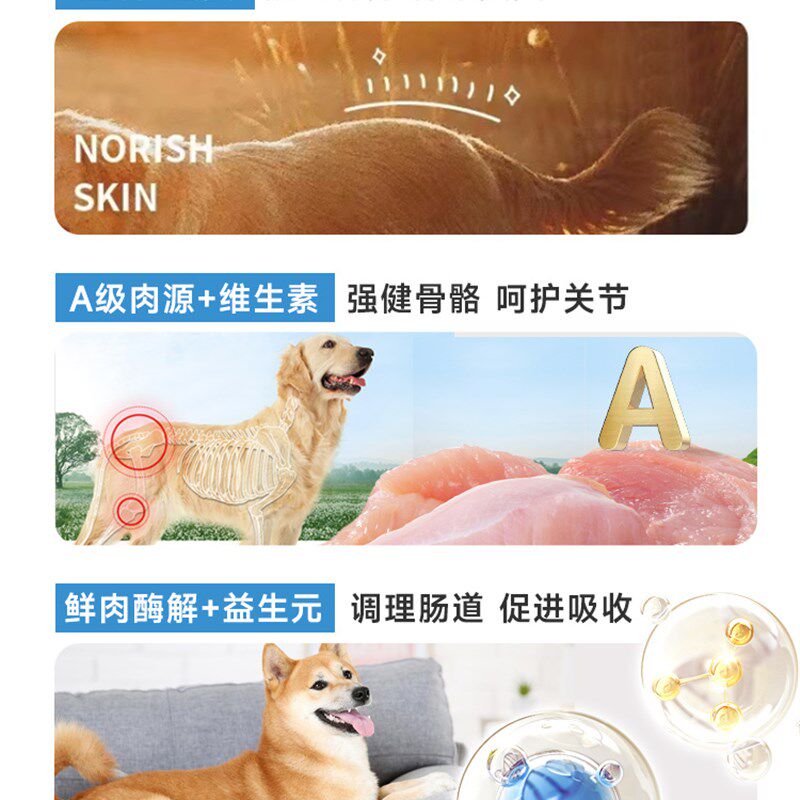 冻干通用型肉松狗食20斤成犬幼犬泰迪柯基比熊博美鸭肉梨鲜肉狗粮