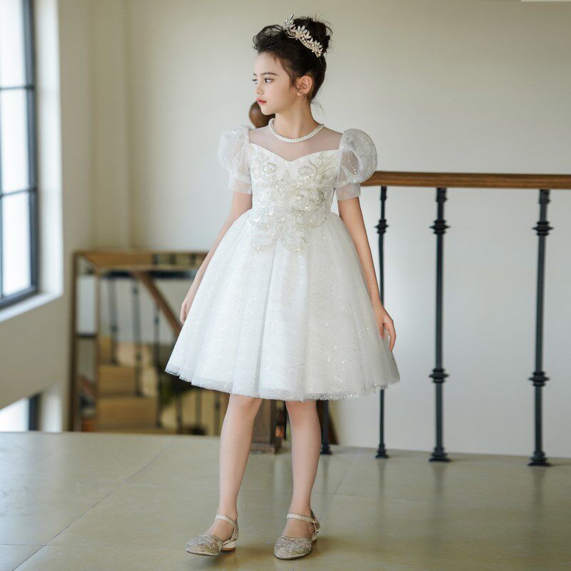 女童礼服新款夏季儿童节日演出服生日公主裙小女孩主持花童婚礼裙