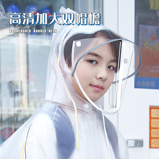 4-13岁可爱儿童雨衣透明带书包位男童女童小学生幼儿园上学雨披