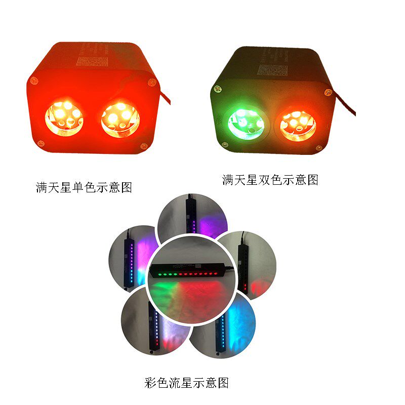 双单色汽车星空顶车内顶棚滚轮转动光纤灯彩色流星机LED声控闪烁