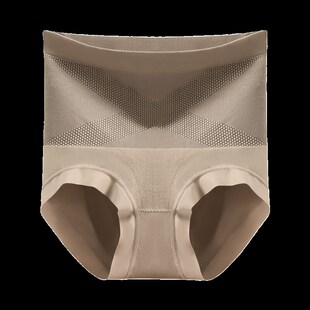 女士收腹提臀塑形强力收小肚子无痕大码 高腰内裤 短裤 X黑绷带