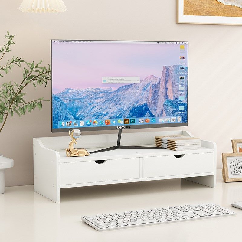 电脑增高架宿舍显示屏底座桌面收纳盒抽屉式书桌办公室垫高置物架,住宅家具,书架,淘宝优惠券,粉丝福利购,淘宝优惠卷