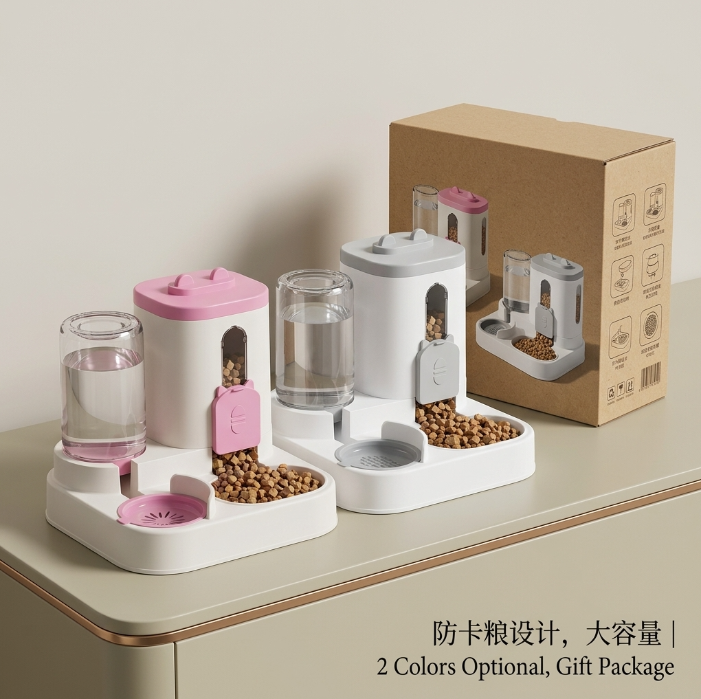 精彩小鹿宠物猫咪自动喂食器猫狗粮 智能投喂食机大容量饮水机